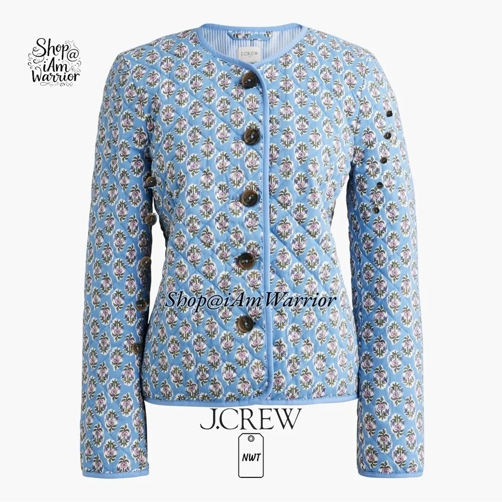 J.Crew NWT baby blue & pink floral print jacket *shop@iamwarrior